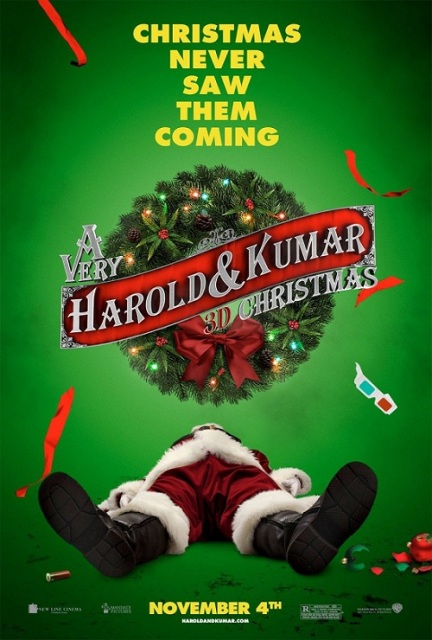 Мировая премьера 3D-фильма «Убойное рождество Гарольда и Кумара» состоится 4 ноября текущего года
