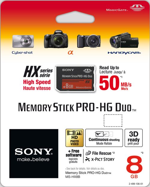 Флеш-карта Sony Memory Stick PRO-HG Duo (MS-HX8B) ёмкостью 8 Гбайт