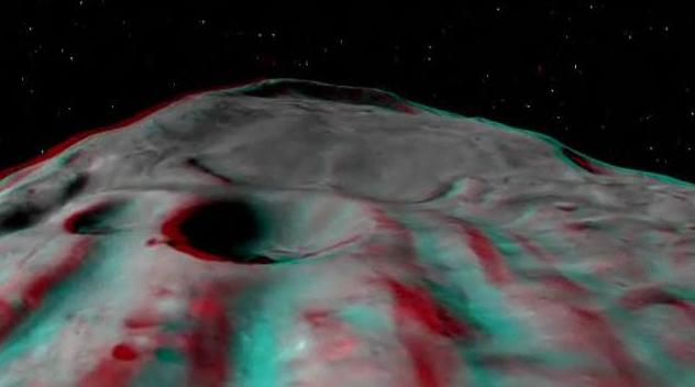 Астероид Веста в формате стерео 3D