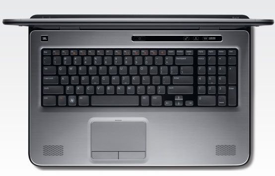 17" 3D-ноутбук Dell XPS, вид сверху
