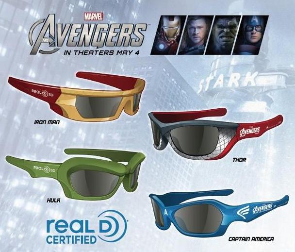 Тематические 3D-очки для фанатов «Мстители» (The Avengers)
