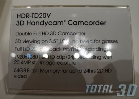 3D-камкордер Sony HDR-TD20V. 