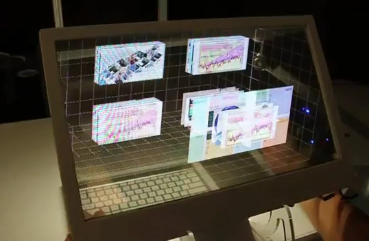 прототип настольного компьютера с прозрачным 3D-дисплеем