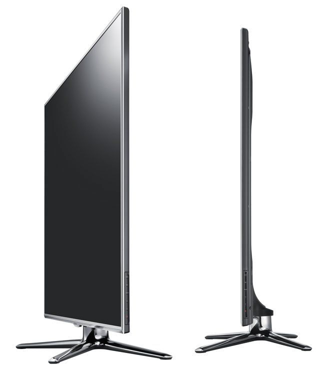 3D-телевизор Samsung UE55D8000YS: внешний вид и толщина, вид сбоку