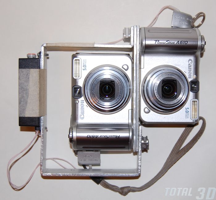 спарка из двух фотоаппаратов Canon PowerShot A610 с идеально синхронизированными по USB затворами