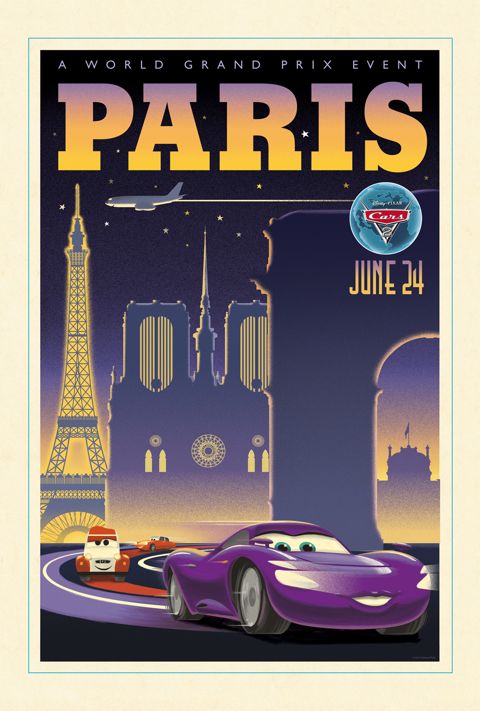 Тачки 2 - Cars 2 - винтажный постер