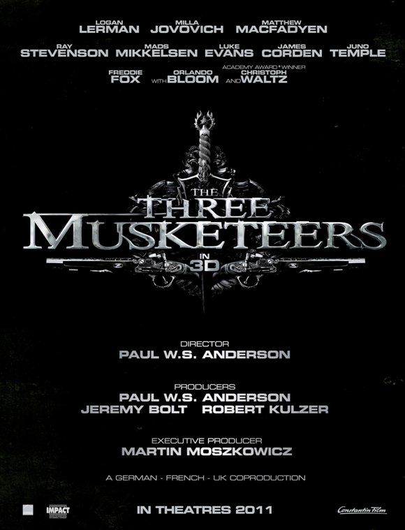 «Мушкетеры» («The Three Musketeers») снимут в 3D