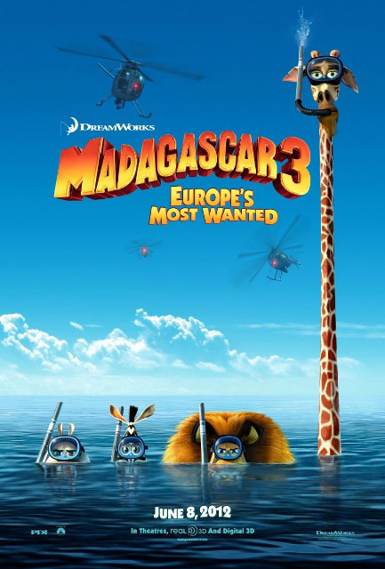 Мировая премьера 3D-мультика «Мадагаскар 3» состоится 8 июня 2012 года 