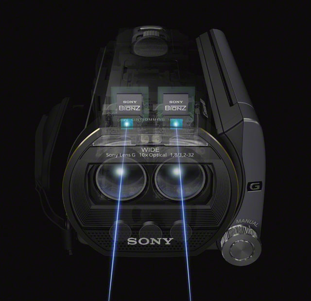 Sony HDR-TD20V вид сбоку