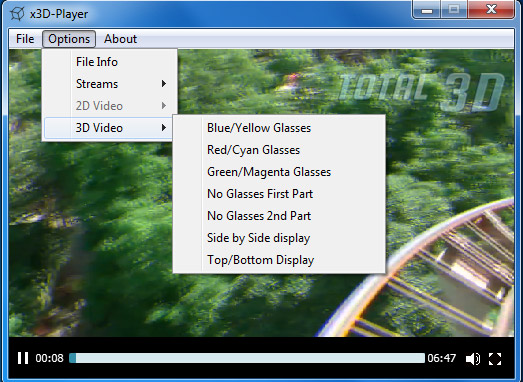 x3D-Player 1.3: бесплатное 3D-видео дома
