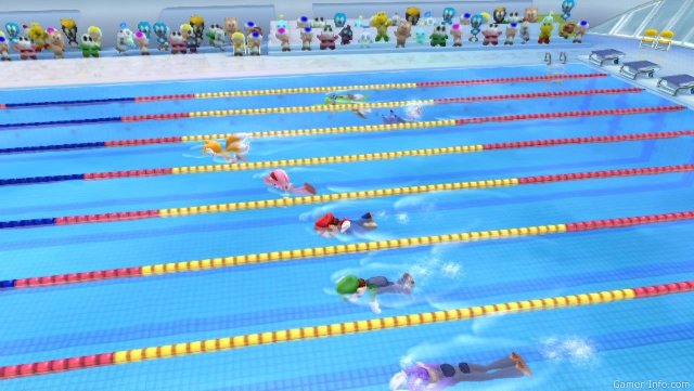 Обзор игр для Nintendo 3DS: Mario & Sonic at the London 2012 Olympic Games плавание