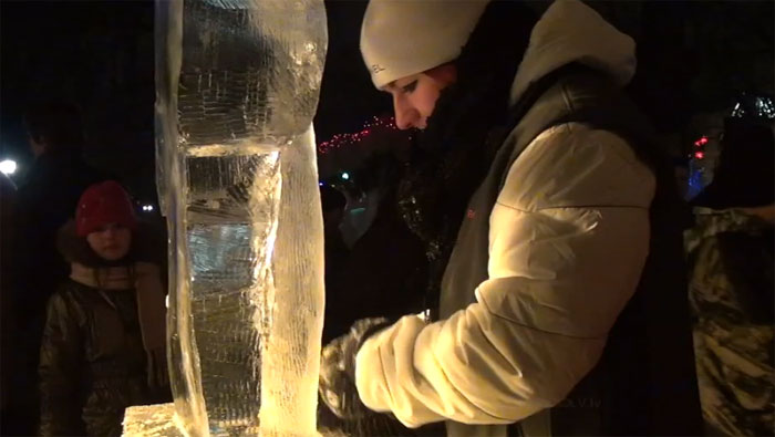 Выставка ледяных скульптур: зимняя сказка на YouTube 3D