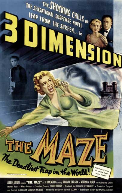 YouTube 3D-трейлер к ужастику «Лабиринт» (The Maze) 1953 года