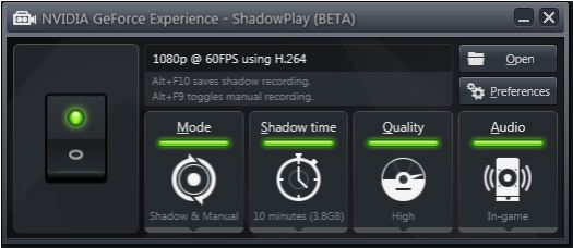 GeForce ShadowPlay: доступна бесплатная бета-версия