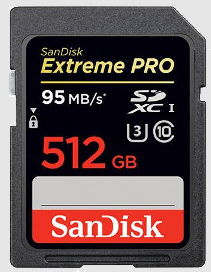 512-Гбайт SDXC карта SanDisk Extreme PRO